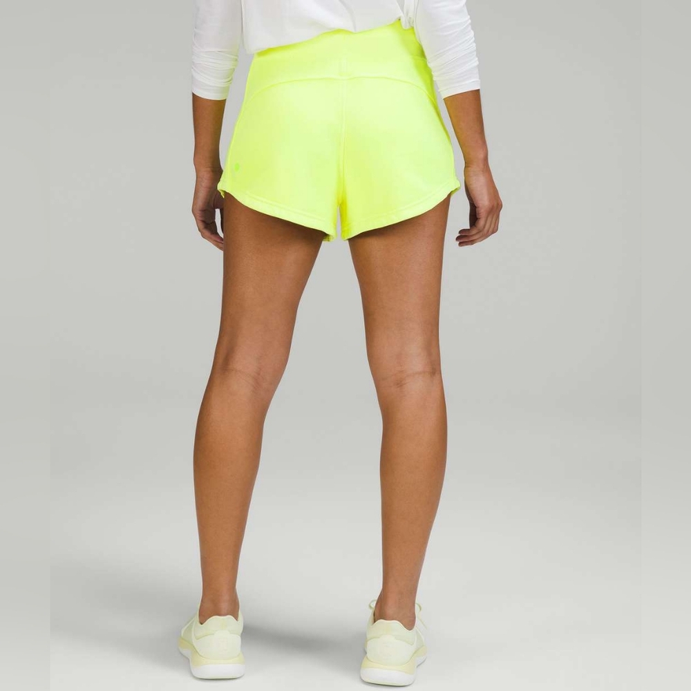 Lululemon Inner Glow High Rise Shorts in Neon Garment Dye Solid Highlight Yellow - Picture 4 of 14